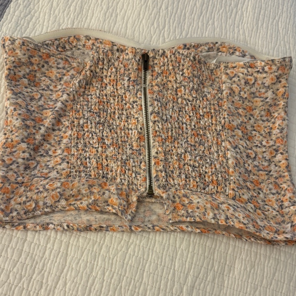 Floral Strapless cropped top - Picture 4 of 7